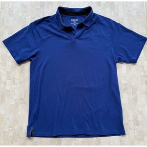Rhone Delta Pique Polo Shirt Mens Medium Navy Blue Golf Performance Long Sleeve